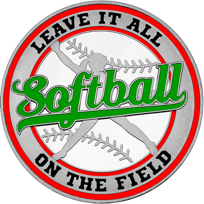 Green "Softball" with Red Outer Circular Borders